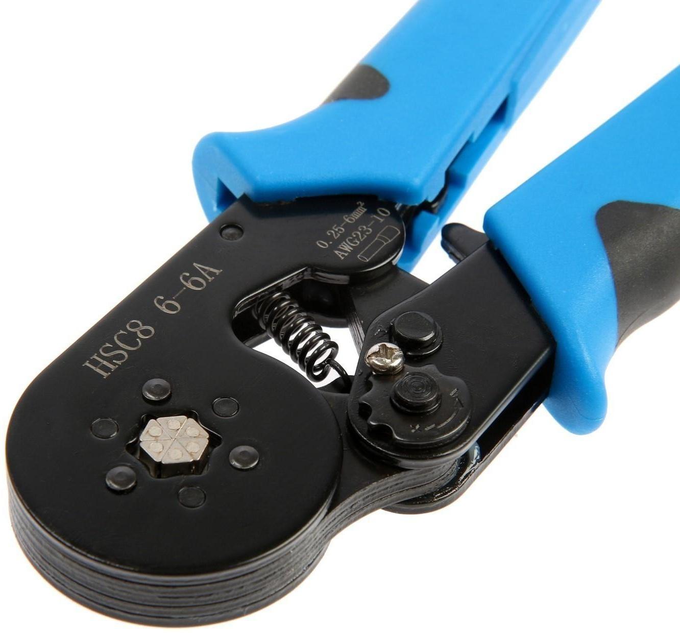 Пресс-клещи ТУНДРА, для опрессовки втулочных наконечников электропроводов 0.25-6 мм2