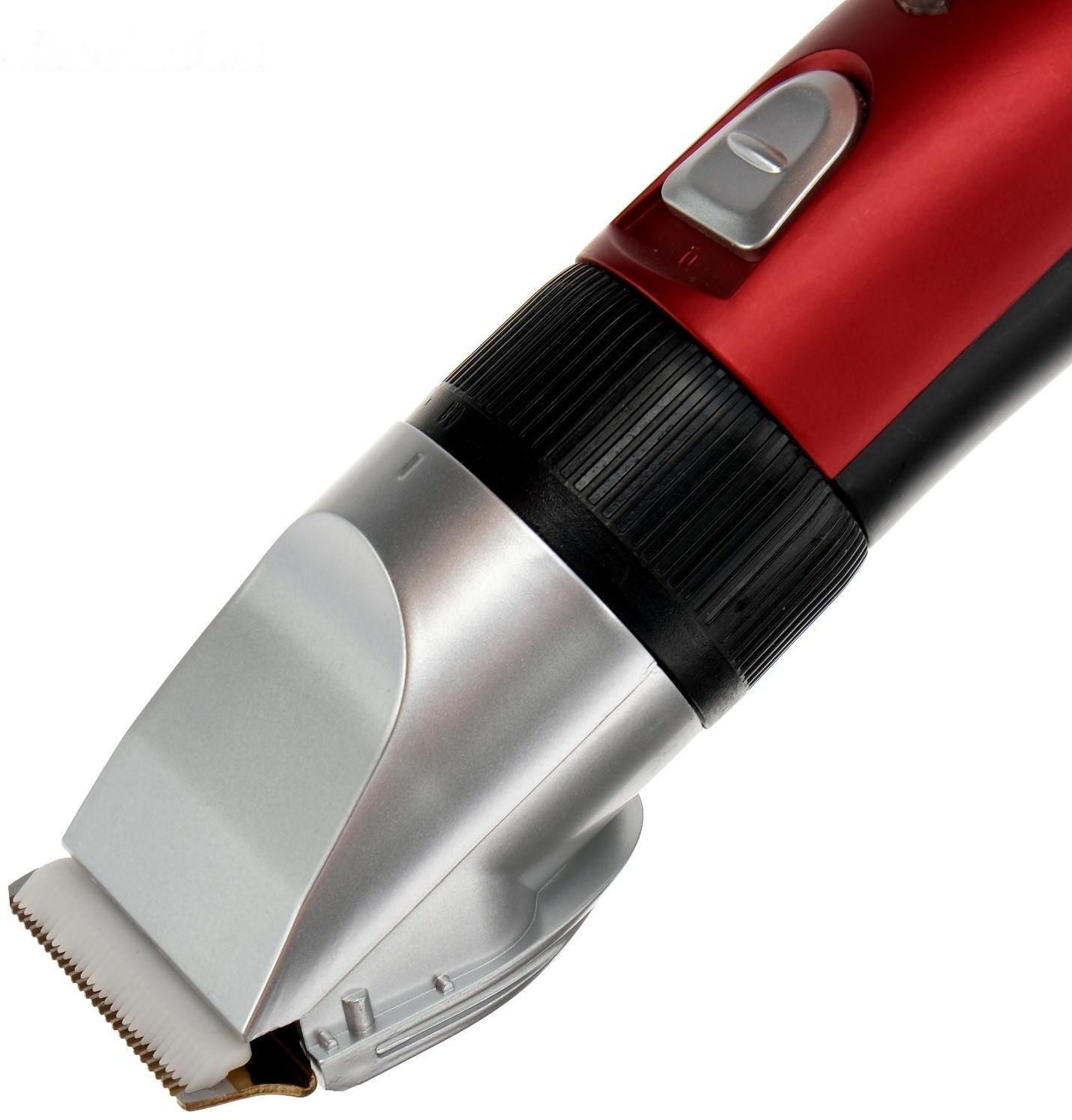 Машинка для стрижки Luazon LTRI-22, 2.5 Вт, 3/6/9/12 мм, керамич. нож, АКБ, красная