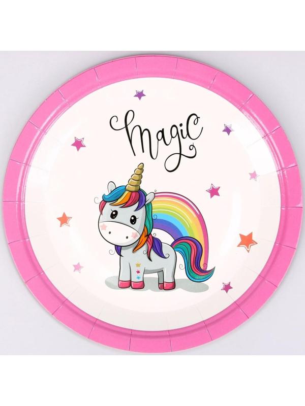 Тарелка бумажная «Крошка единорог», набор 6 шт.