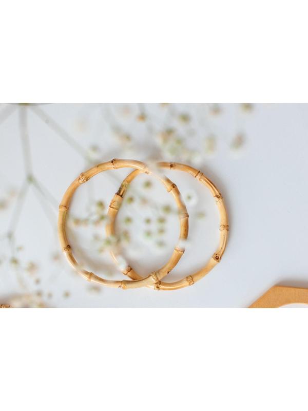 Ручки для сумки, 2 шт, бамбук, d = 17 см, толщина 0,8 см