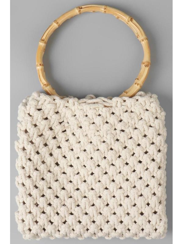 Ручки для сумки, 2 шт, бамбук, d = 17 см, толщина 0,8 см