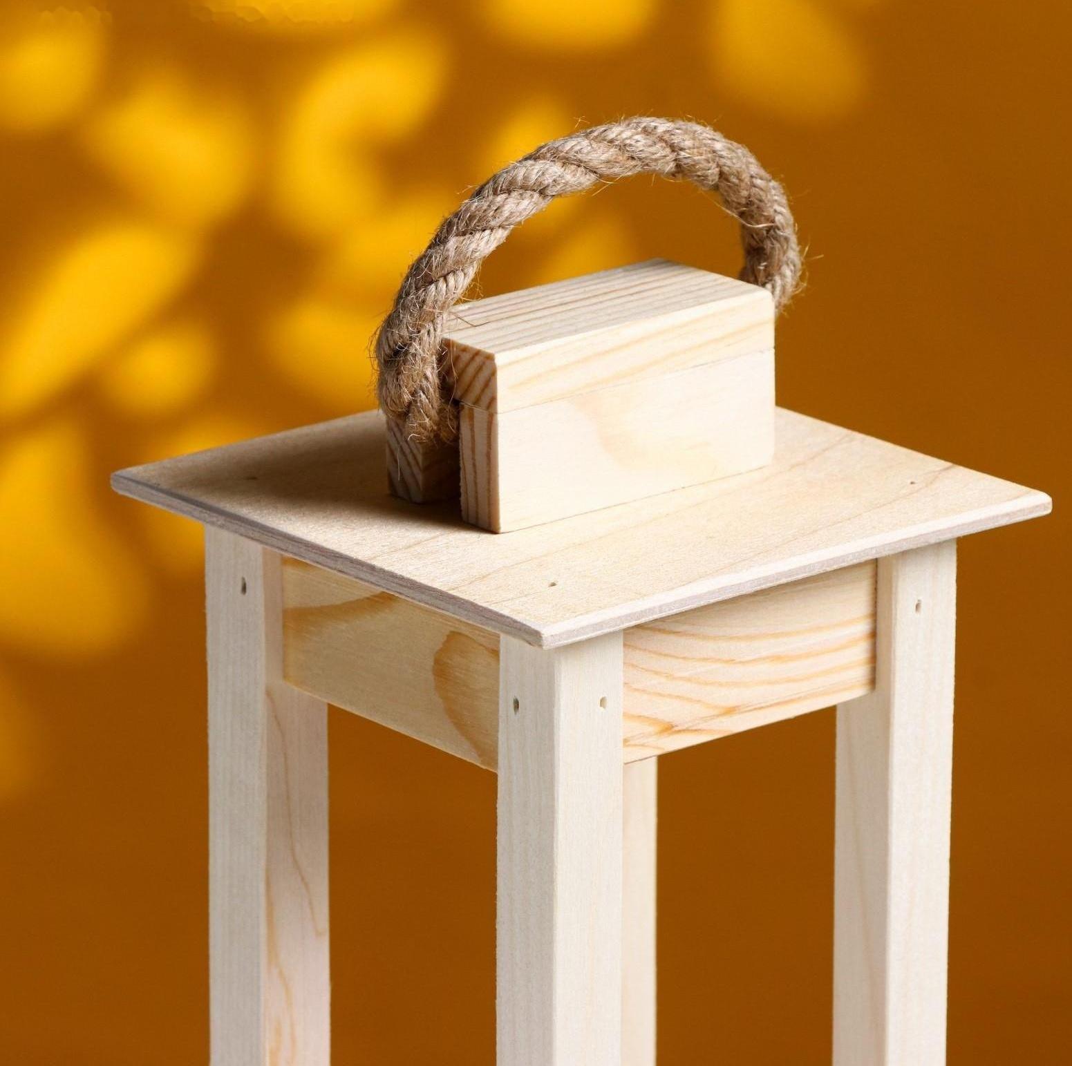 Кашпо деревянное 11×11×24 см 