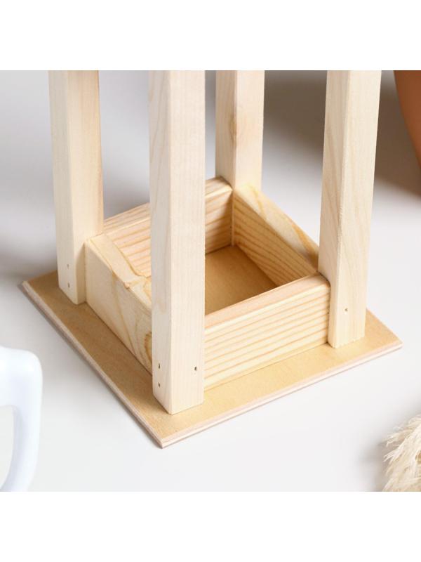 Кашпо деревянное 11×11×24 см 