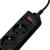 Сетевой фильтр Luazon Lighting, 4 розетки, 3 м, 2200 Вт, 3 х 0.75 мм2, 10 А, 220 В, черный