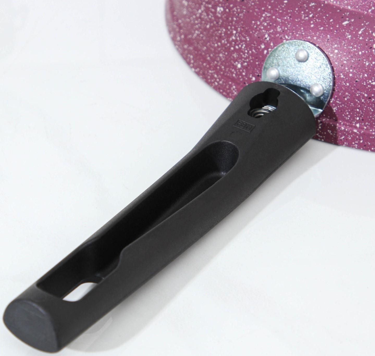 Сковорода Trendy style, d=22 см, съёмная ручка, антипригарное покрытие, цвет бордовый