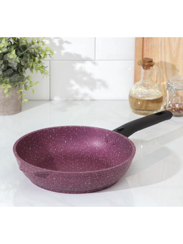 Сковорода Trendy style, d=22 см, съёмная ручка, антипригарное покрытие, цвет бордовый