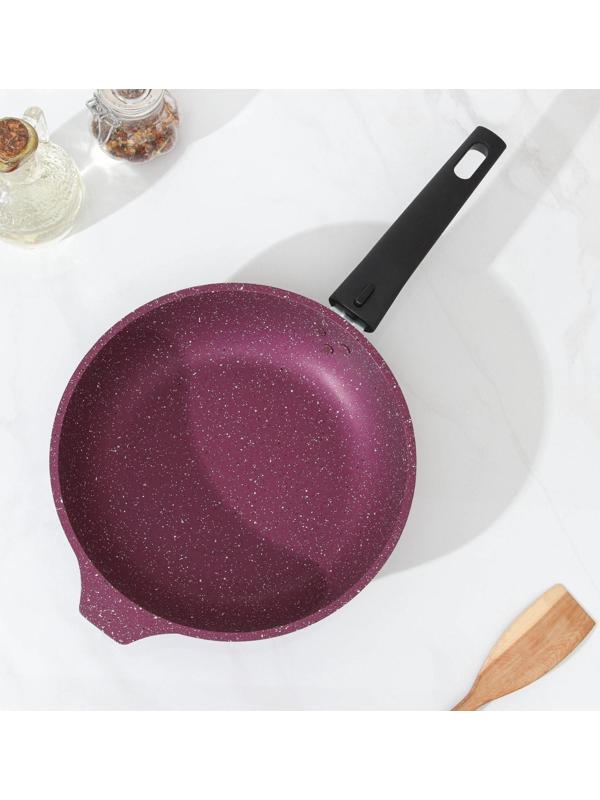 Сковорода Trendy style, d=22 см, съёмная ручка, антипригарное покрытие, цвет бордовый