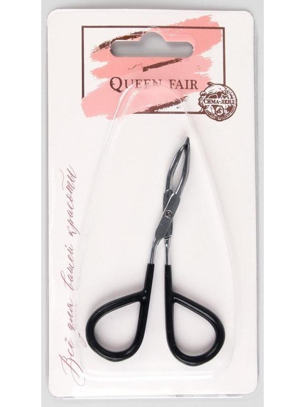 Пинцет в форме ножниц, прорезиненные ручки, 9 см, на блистере, цвет чёрный/серебристый