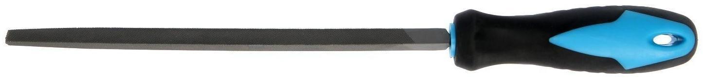 Напильник ТУНДРА, для заточки цепей пил, трехгранный, У10, 2К рукоятка, №3, 200 мм