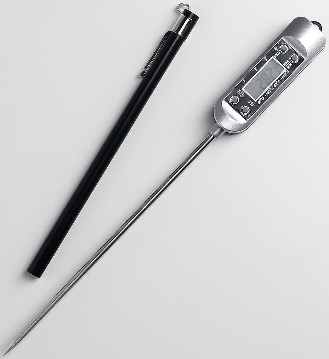 Термометр электронный для пищи, на батарейках, в коробке