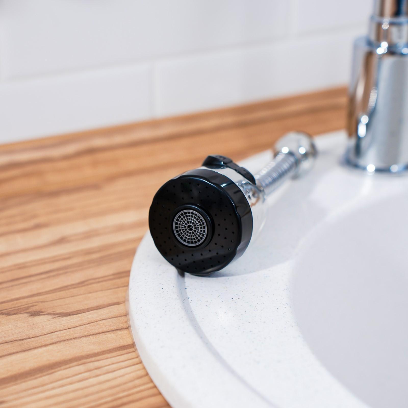 Насадка на кран для экономии воды с изменяемым напором и углом струи, 17 см