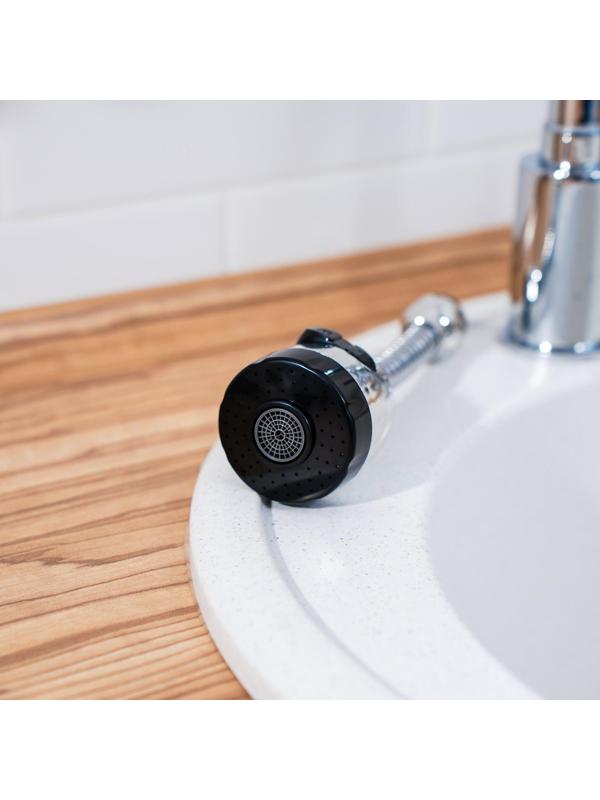 Насадка на кран для экономии воды с изменяемым напором и углом струи, 17 см