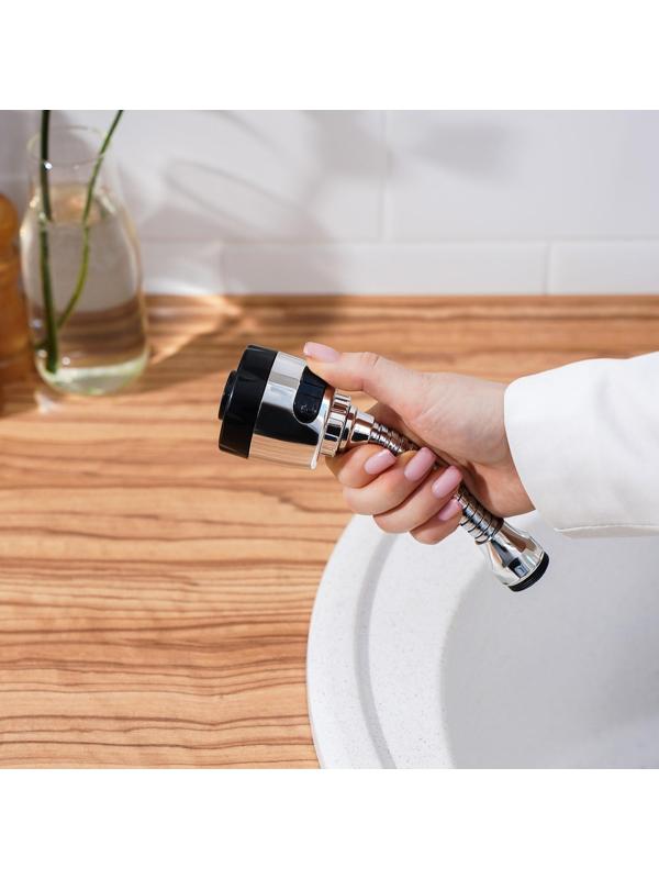 Насадка на кран для экономии воды с изменяемым напором и углом струи, 17 см