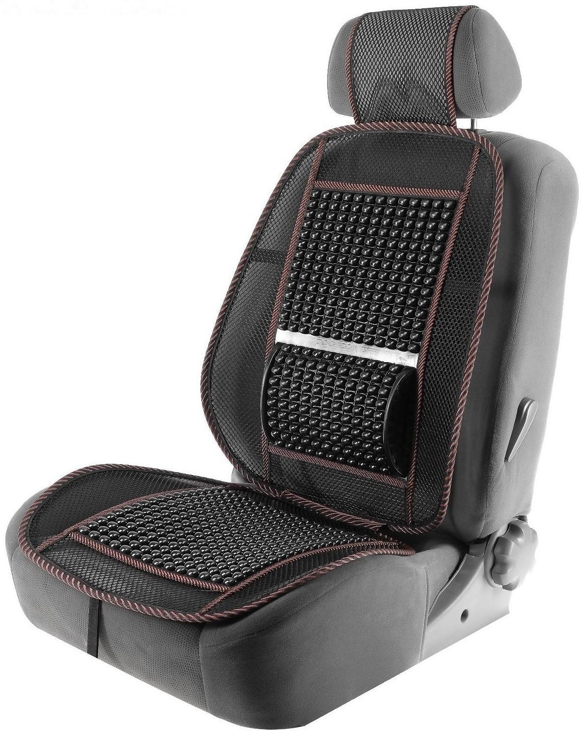 Накидка-массажёр на сиденье TORSO, 123×47 см, с поясничной опорой, коричневый