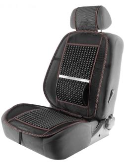 Накидка-массажёр на сиденье TORSO, 123×47 см, с поясничной опорой, коричневый