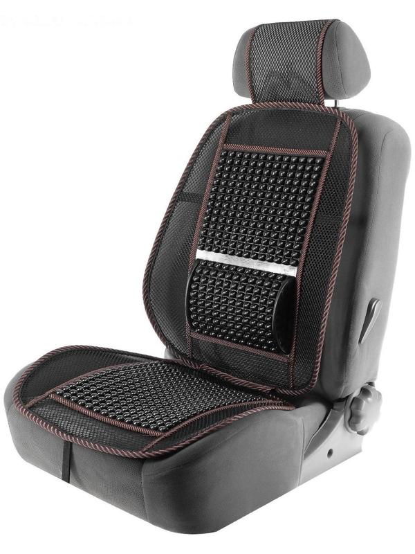 Накидка-массажёр на сиденье TORSO, 123×47 см, с поясничной опорой, коричневый