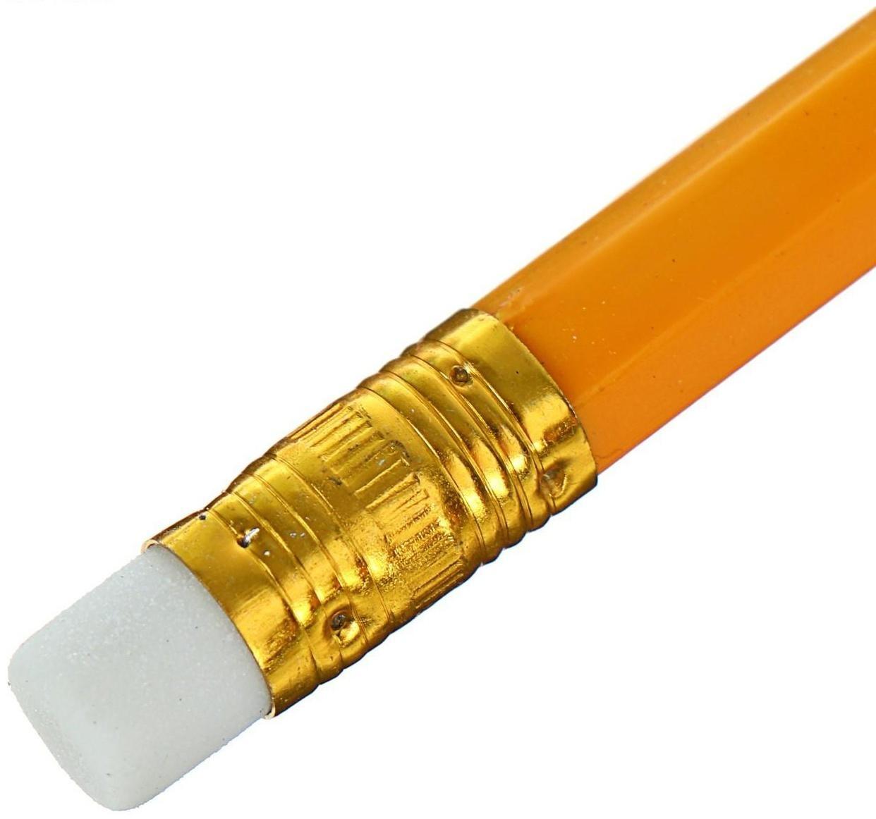 Карандаш чернографитный Н, Calligrata, с ластиком, пластиковый, оранжевый