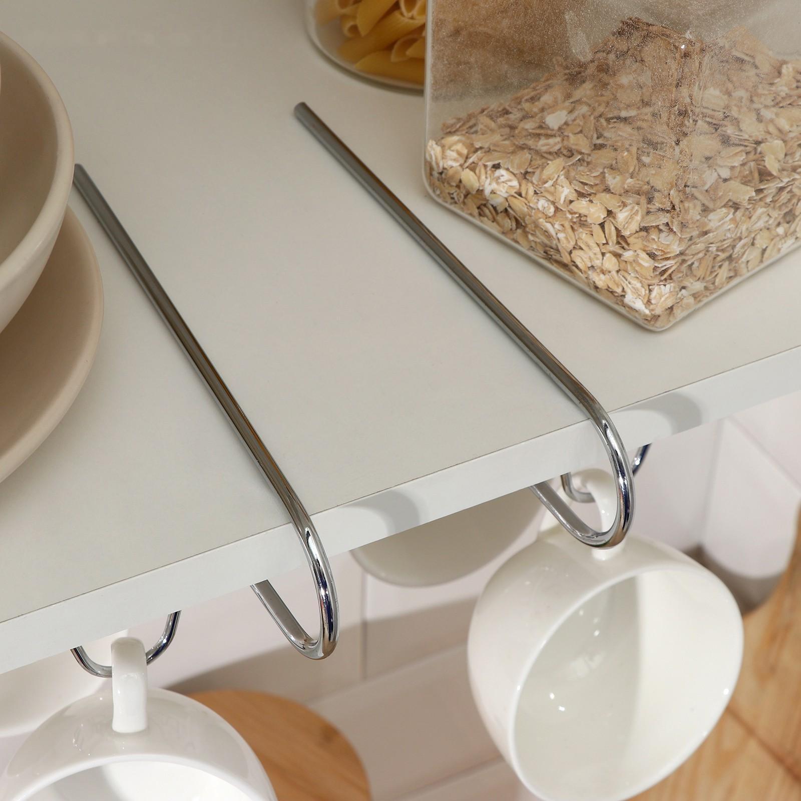 Держатель для кружек на 10 предметов Доляна, подвесной, 27,5×18×6,5 см, цвет хром