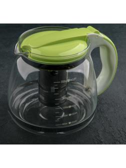 Чайник стеклянный заварочный «Наслаждение», 2 л, с металлическим ситом, цвет МИКС