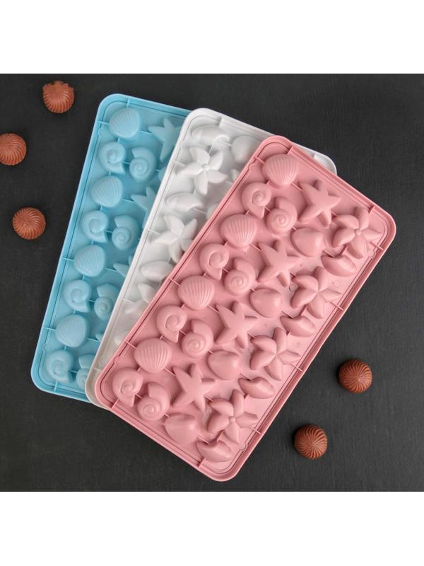 Форма для льда и шоколада «Морское дно», 28×14,5 см, 28 ячеек, цвет МИКС