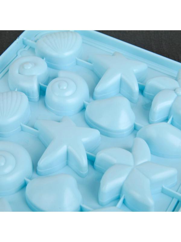 Форма для льда и шоколада «Морское дно», 28×14,5 см, 28 ячеек, цвет МИКС