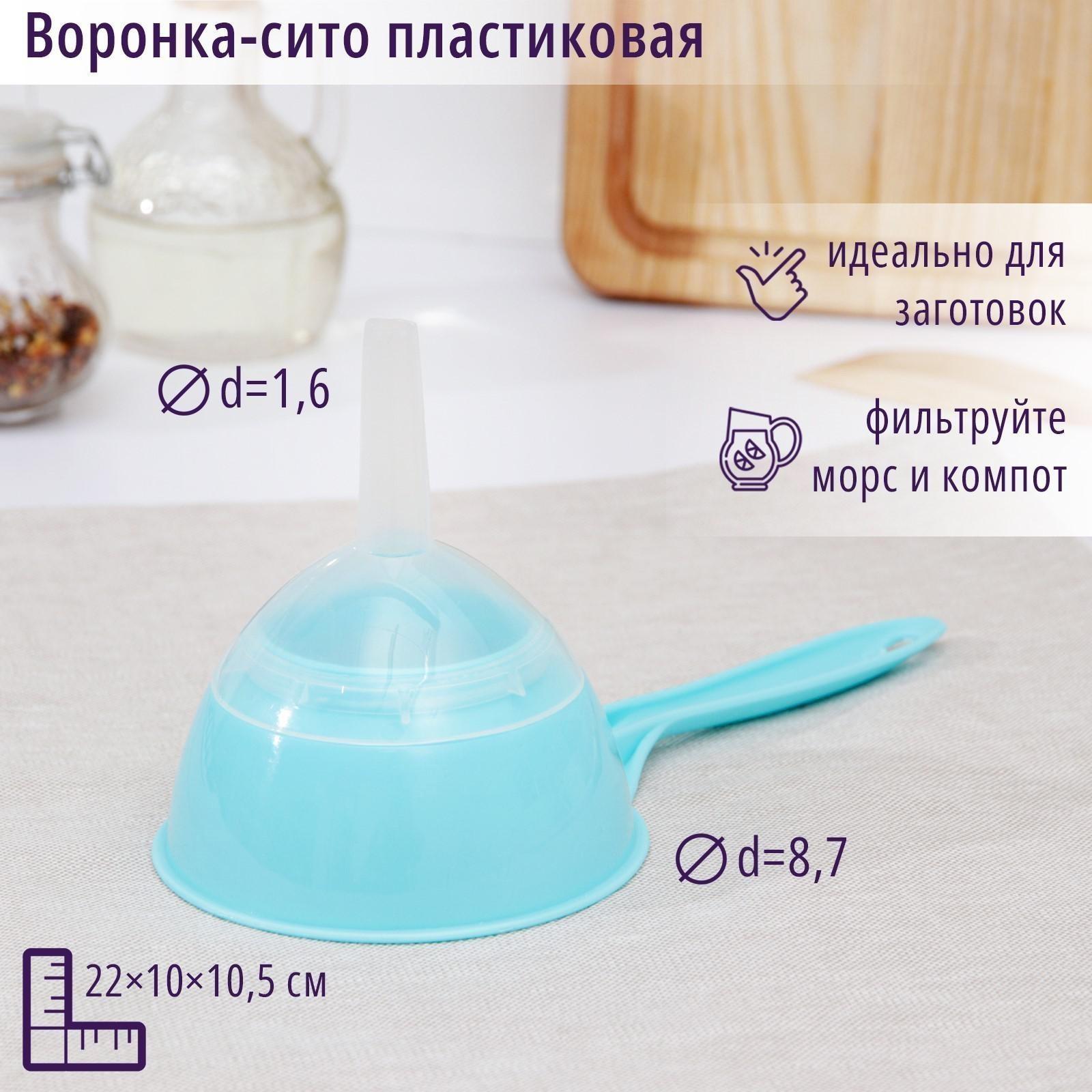 Воронка-сито пластиковая «Комбо», 22×10×10,5 см, цвет МИКС