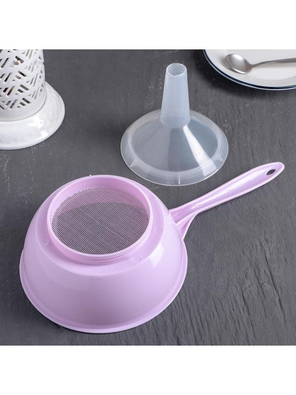 Воронка-сито пластиковая «Комбо», 28×15×15,3 см, цвет МИКС