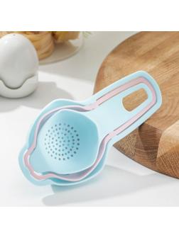 Набор для выпечки, 3 предмета: ситечко, сепаратор для яиц, воронка, цвет МИКС