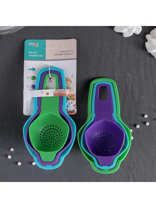 Набор для выпечки, 3 предмета: ситечко, сепаратор для яиц, воронка, цвет МИКС