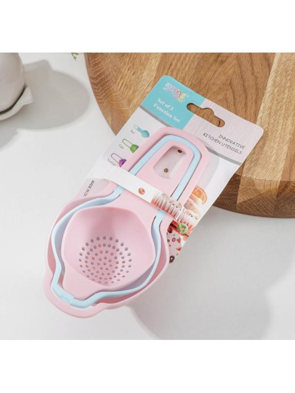 Набор для выпечки, 3 предмета: ситечко, сепаратор для яиц, воронка, цвет МИКС