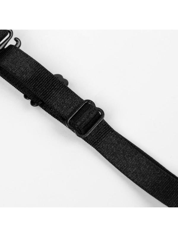 Бретели текстильные, 1 см, 37 см, пара, цвет чёрный