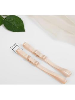 Бретели текстильные, 1,5 см, 37 см, пара, цвет бежевый