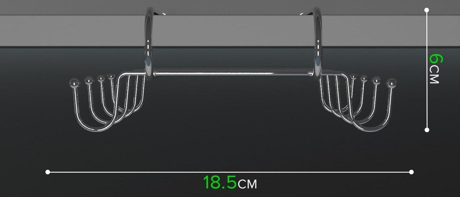 Держатель для кружек подвесной на 8 предметов Доляна, 28×18,5×6 см, цвет хром