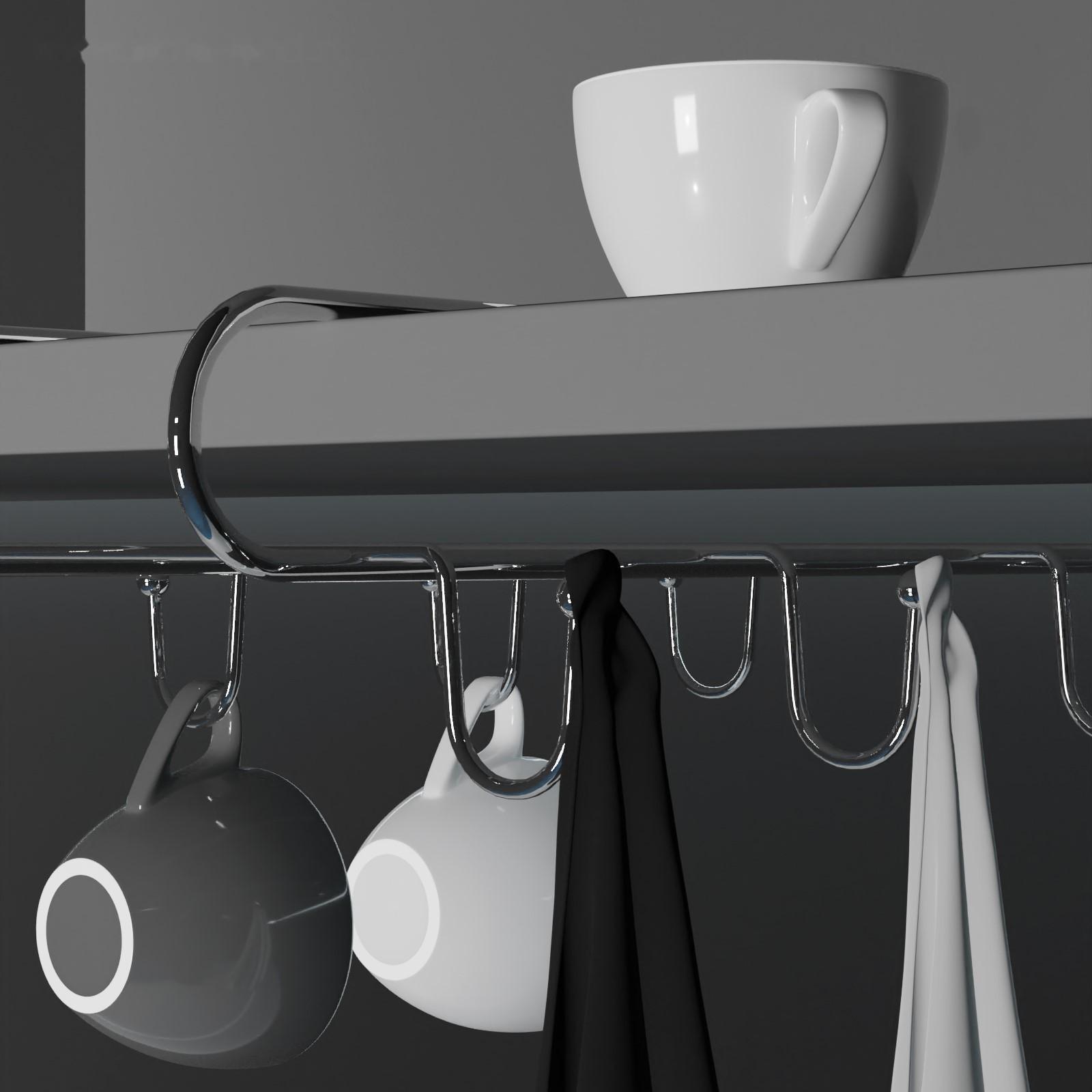 Держатель для кружек подвесной на 8 предметов Доляна, 28×18,5×6 см, цвет хром