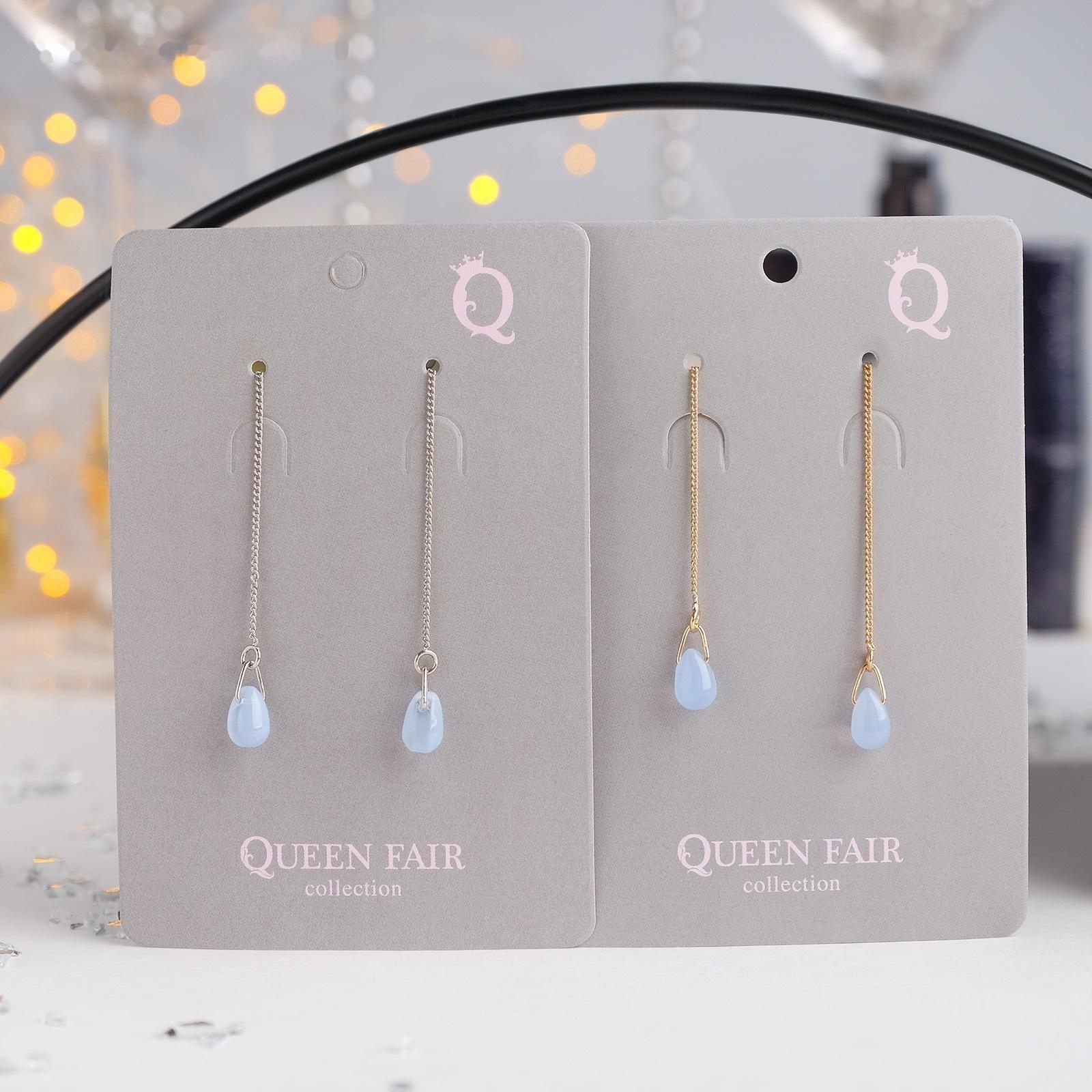 Серьги висячие со стразами 