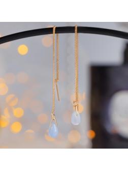 Серьги висячие со стразами 