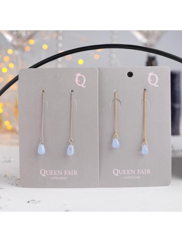 Серьги висячие со стразами 