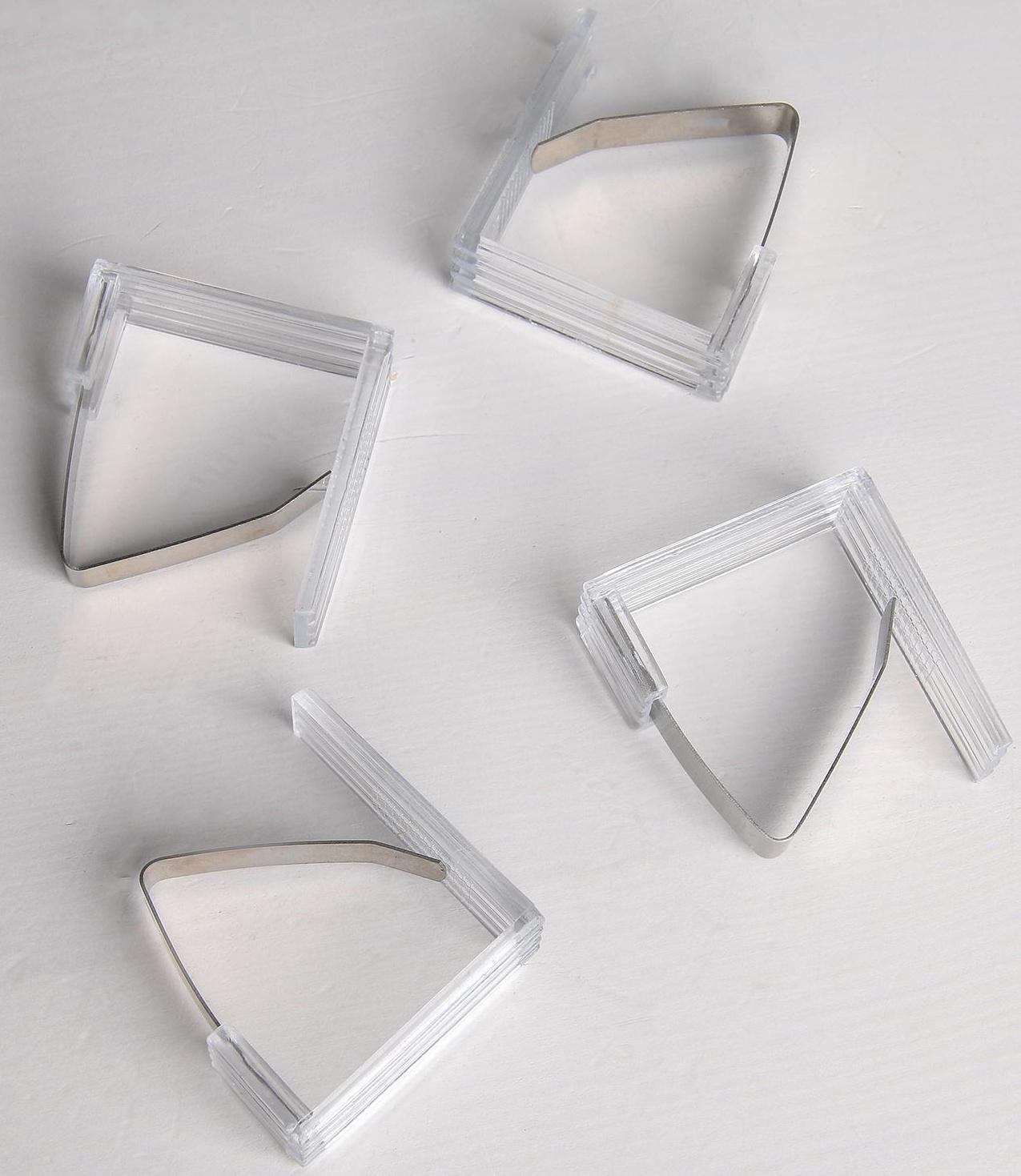 Зажимы для скатерти «Холдер», 4 шт, цвет МИКС