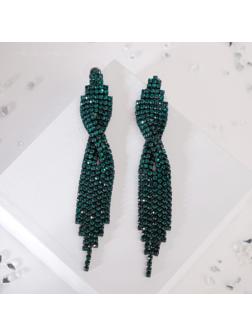 Серьги висячие со стразами 