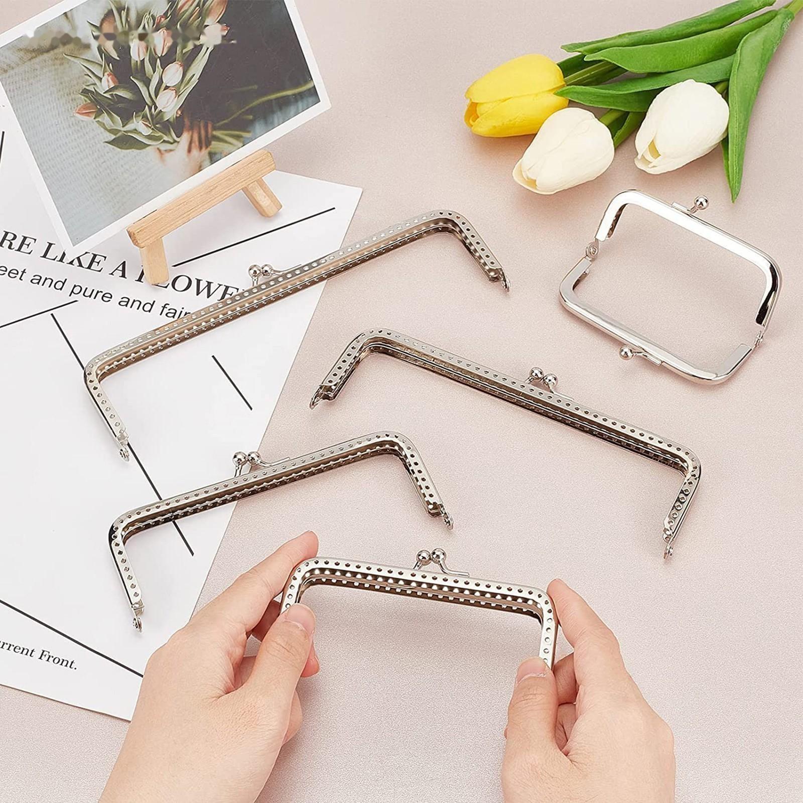 Фермуар пришивной «Прямоугольник», 8 × 5 см, цвет серебряный