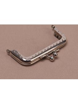 Фермуар пришивной «Прямоугольник», 8 × 5 см, цвет серебряный