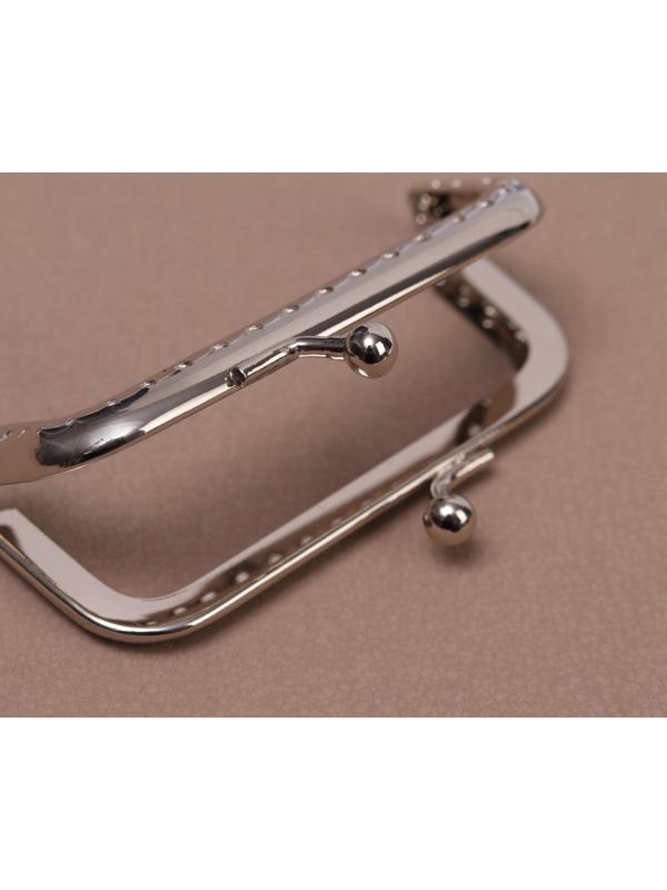 Фермуар пришивной «Прямоугольник», 8 × 5 см, цвет серебряный