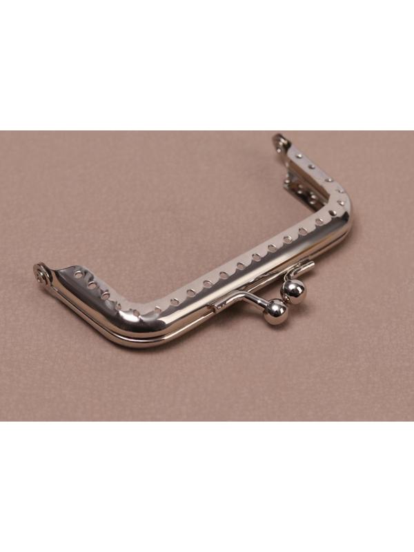 Фермуар пришивной «Прямоугольник», 8 × 5 см, цвет серебряный