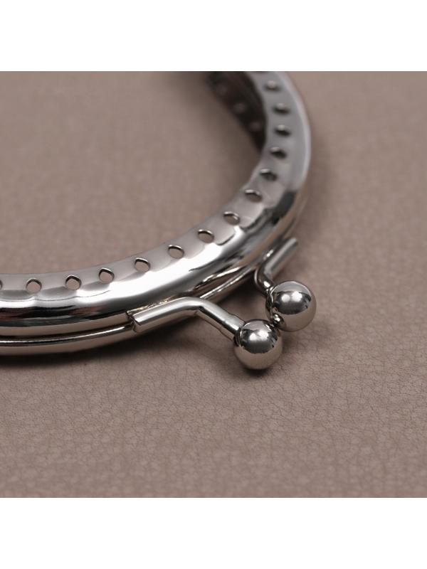 Фермуар пришивной «Полукруг», 8 см, цвет серебряный