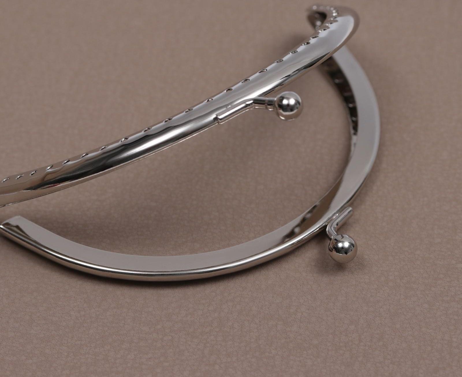 Фермуар пришивной «Полукруг» 10 см, цвет серебряный