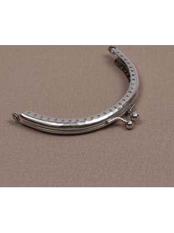 Фермуар пришивной «Полукруг» 10 см, цвет серебряный