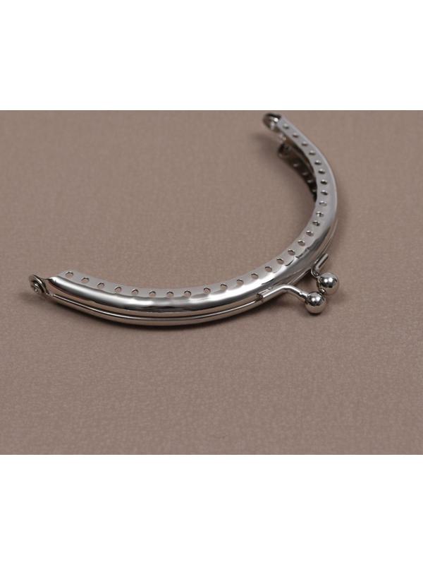 Фермуар пришивной «Полукруг» 10 см, цвет серебряный