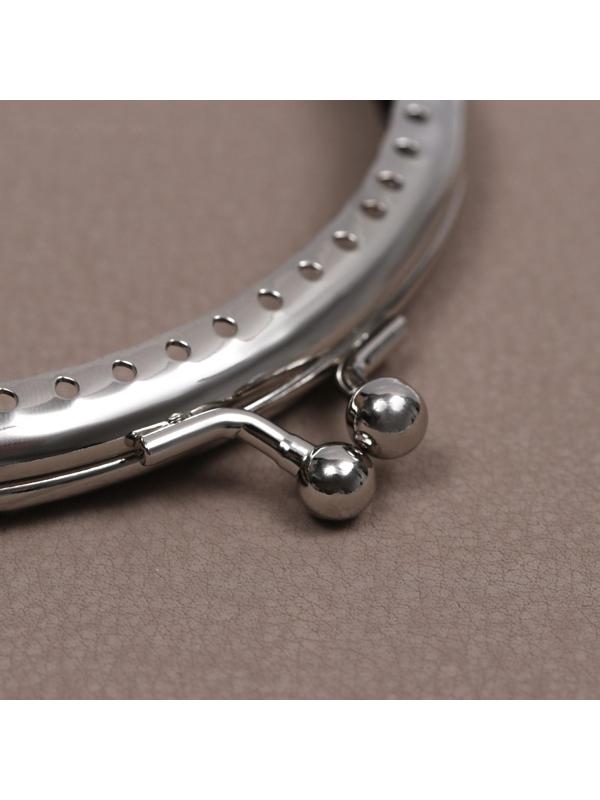 Фермуар пришивной «Полукруг» 10 см, цвет серебряный