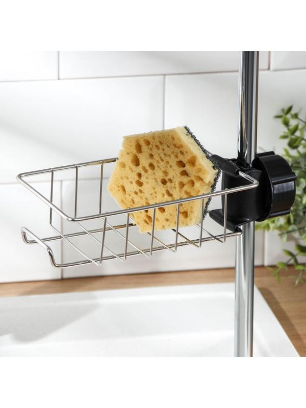 Подставка для губок на кран, 17×10×5,5 см, хром