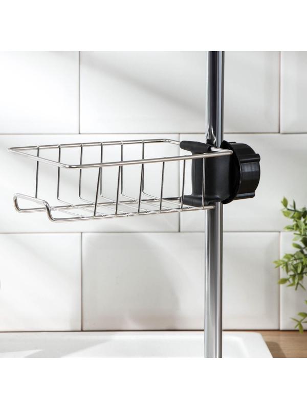 Подставка для губок на кран, 17×10×5,5 см, хром